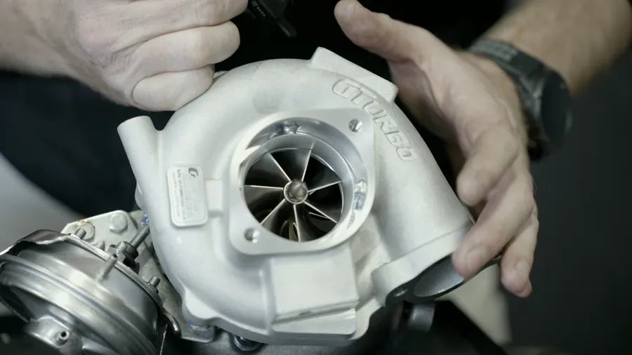 Close-up of a GTurbo compressor wheel