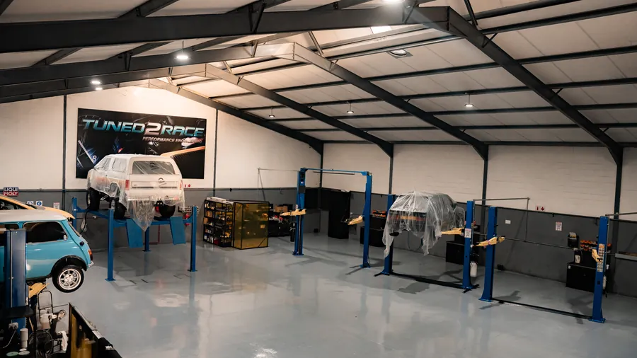Organised parts bins and tool wall